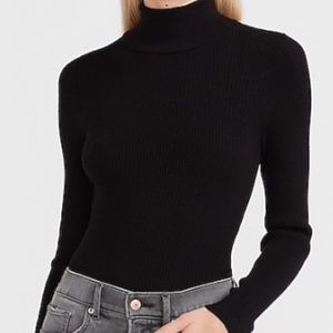 Express Black Ribbed Turtleneck Sweater NWT
